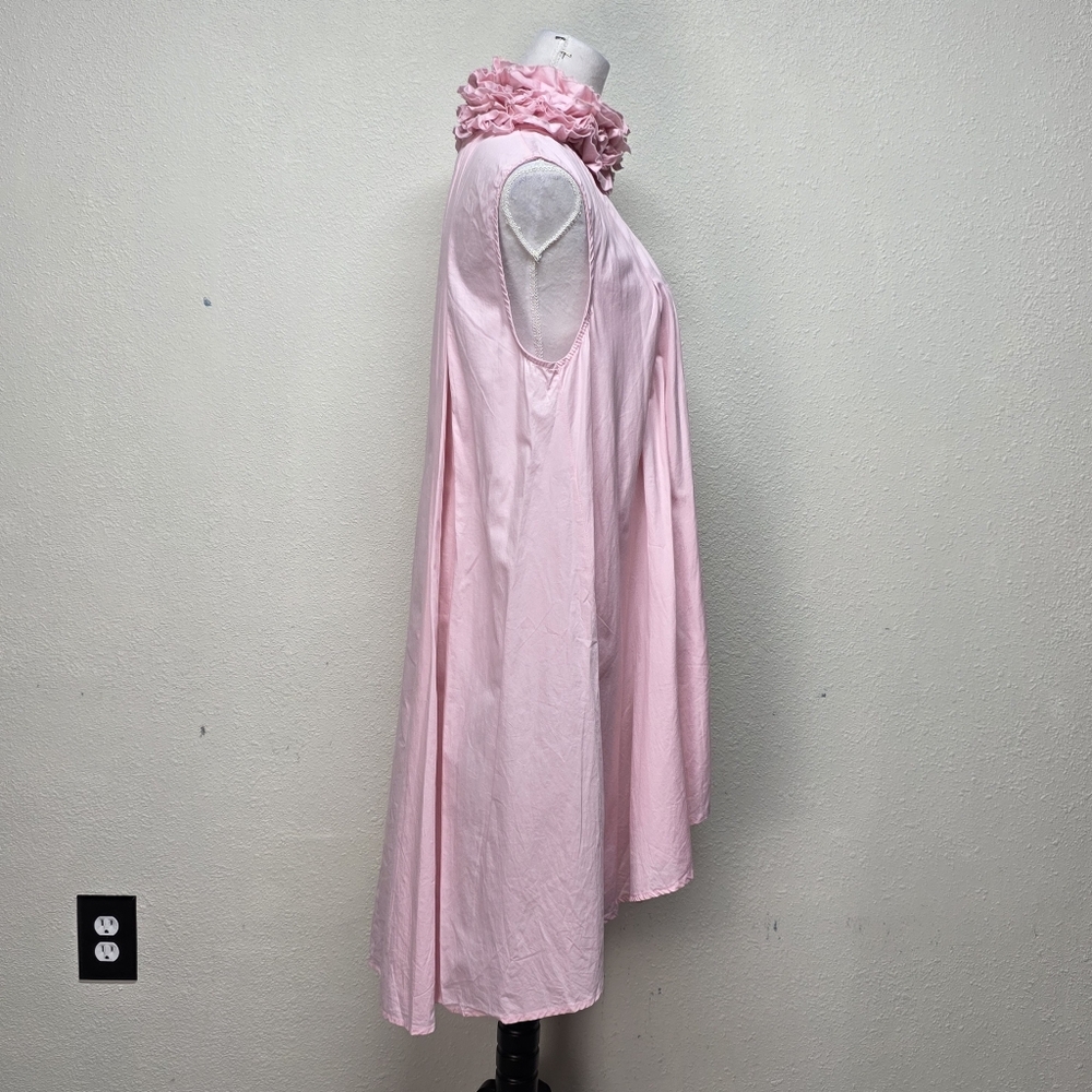 STYLE Pink Trapeze High Low, Ruffled Turtle Neck, Sleeveless, Size Medium - Picture 4 of 10
